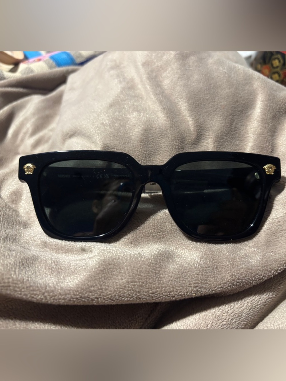 Versace Black Sunglasses with Gold Accent